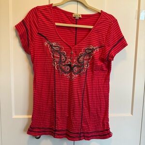 One World Y2K Stripped Tee Size L